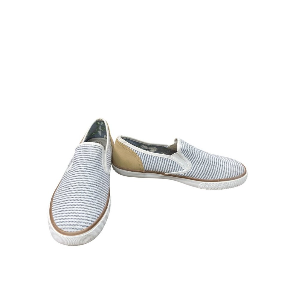 Tommy Bahama womans blue tan Slip-On loafers shoes Size 10 SKU 8868
